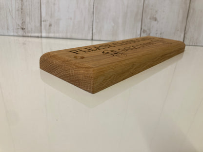 Solid Oak Engraved Custom Dog breed Close Gate Sign
