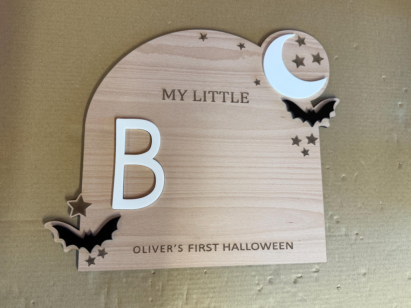 Wooden My Little Boo DIY Footprint Sign