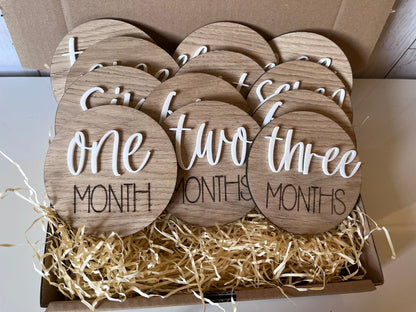 Luxury Oak and Acrylic Milestone Discs
