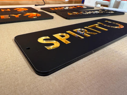Luxury Matt Black and Mirror Gold Stable Door Sign