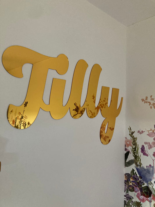 Mirror Acrylic Wall Name Sign