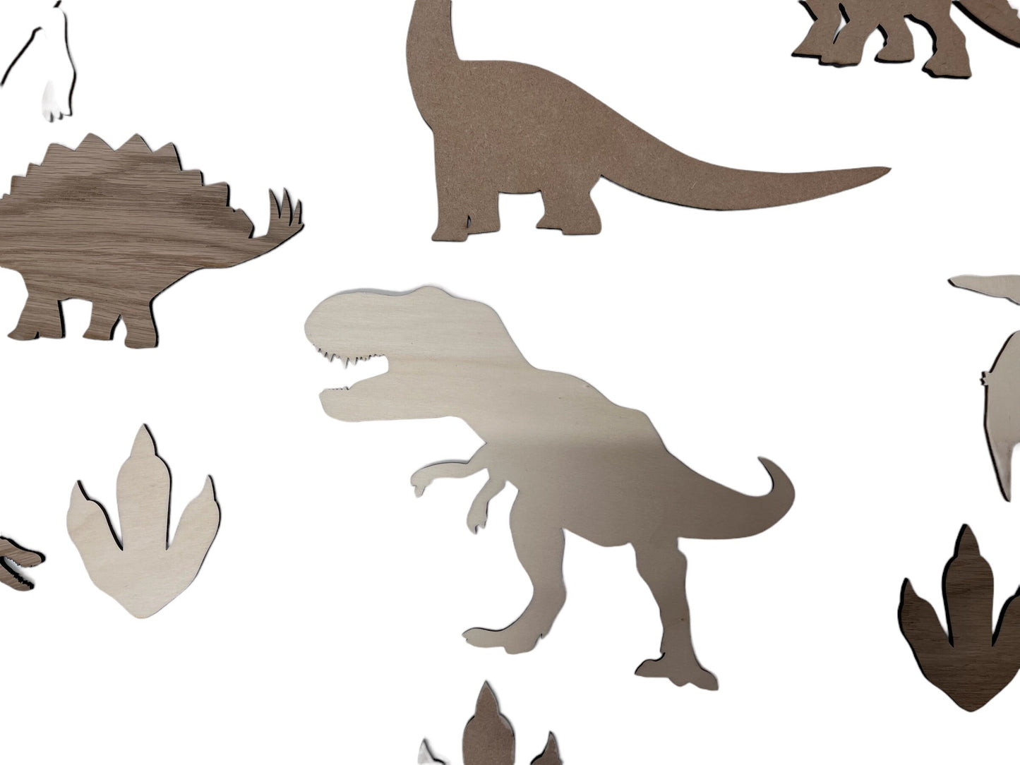 Pack of 7 wooden Dinosaurs