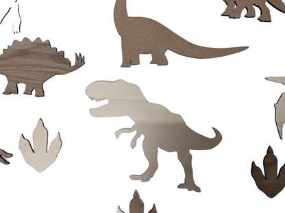 Pack of 7 wooden Dinosaurs