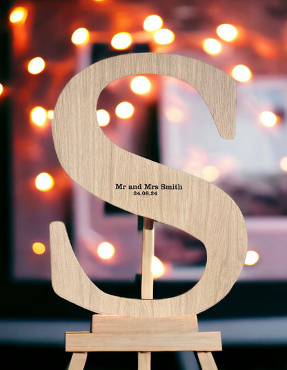 Rustic Wooden Initial Wedding 'Guestbook'