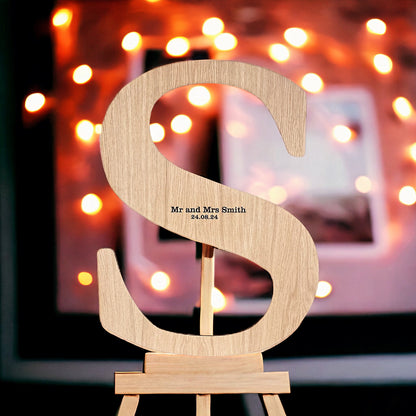 Rustic Wooden Initial Wedding 'Guestbook'