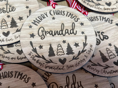 Large Grandad Personalised Bauble / Christmas Card Alternative