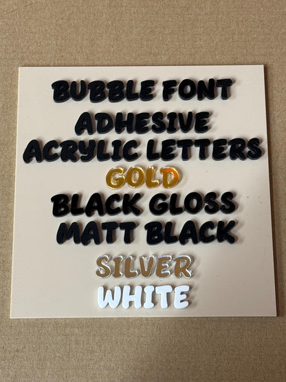 Bubble Font  Acrylic Adhesive Letters or Numbers