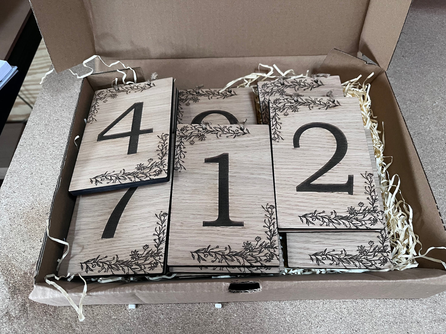 Rustic Wedding Oak Veneer Table Numbers