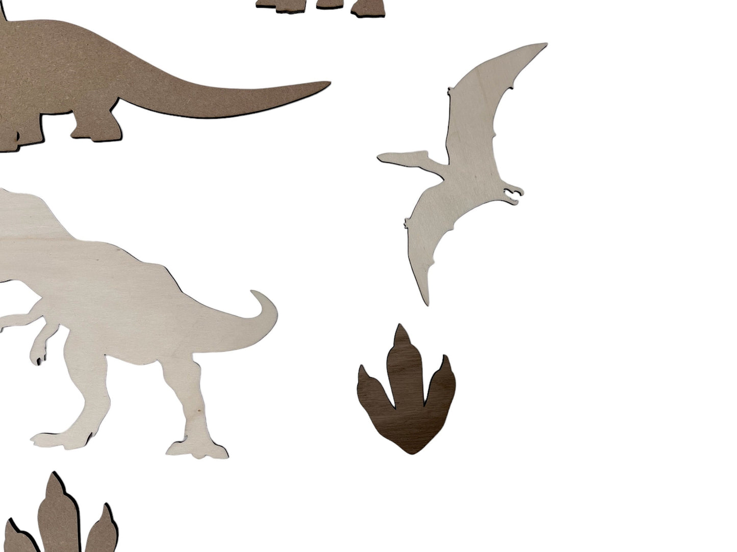 Pack of 7 wooden Dinosaurs