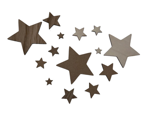Pack of 30 Wooden Crafting Stars