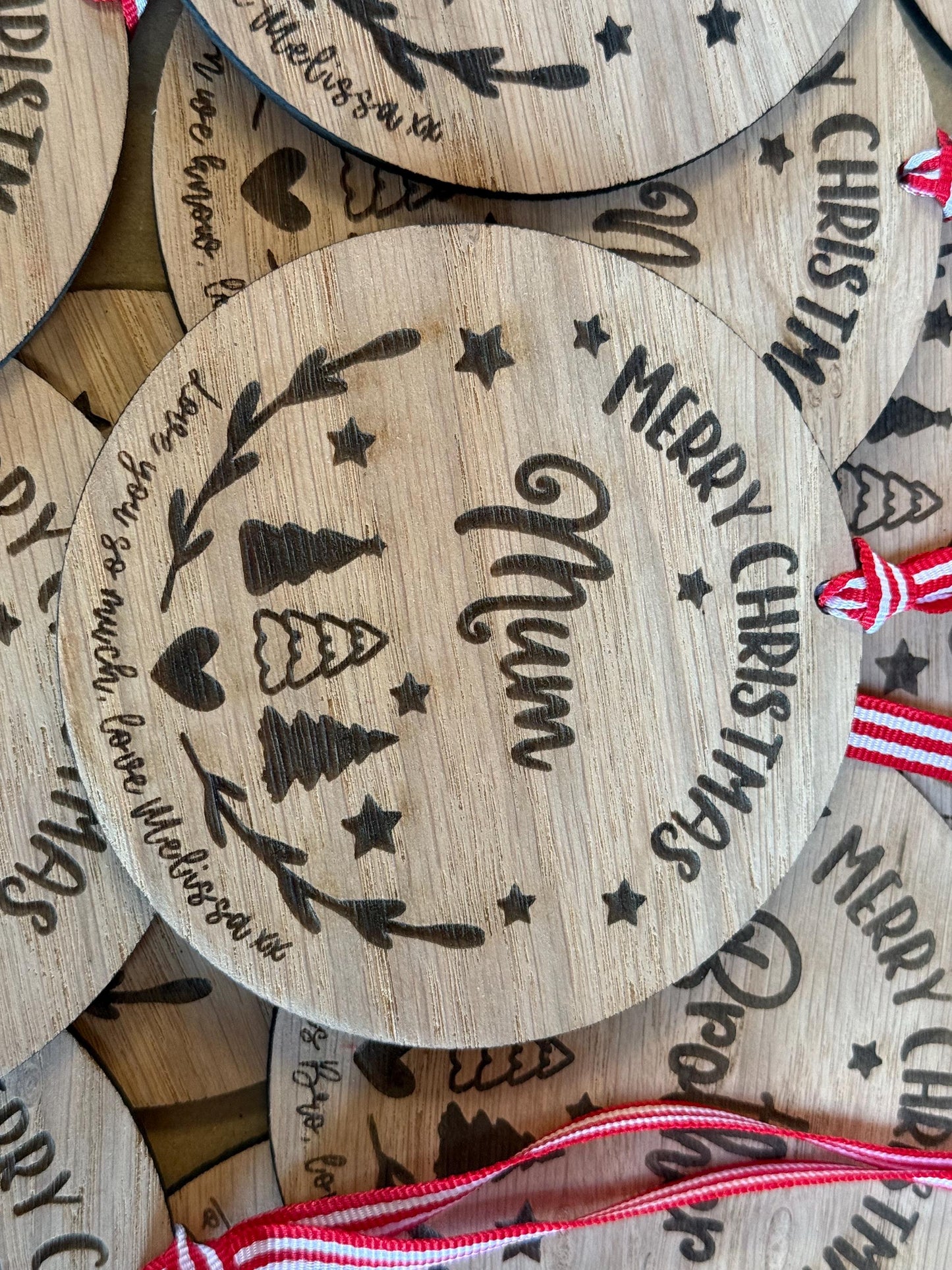Large Mum Personalised Christmas Bauble/Christmas card alternatitive