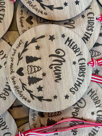 Large Mum Personalised Christmas Bauble/Christmas card alternatitive