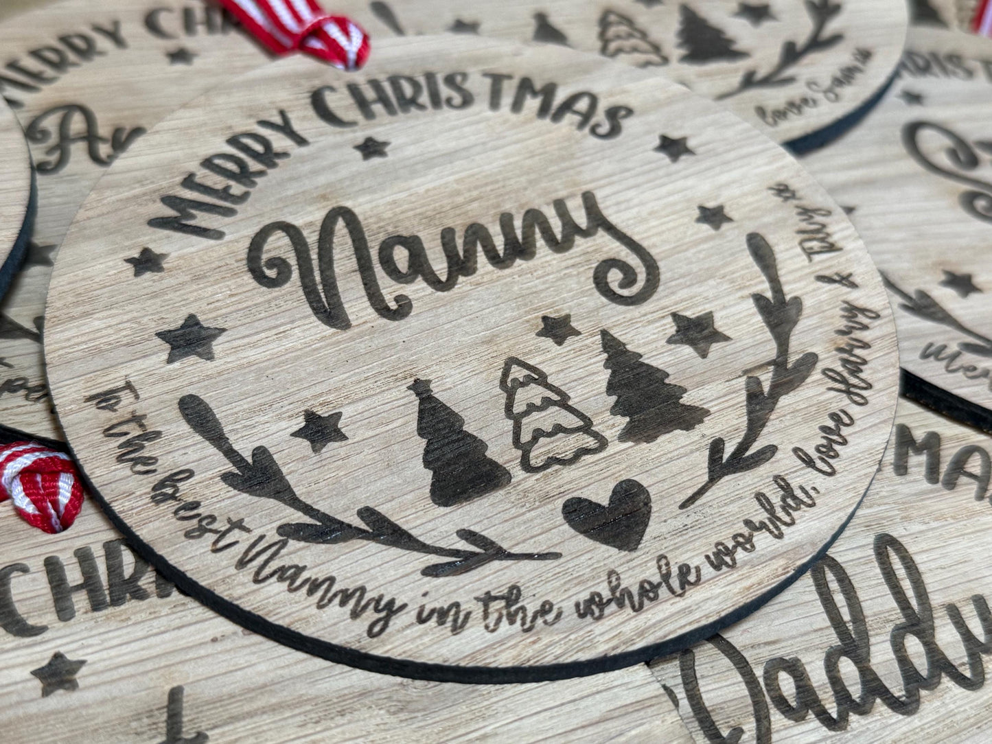 Large Nanny Personalised Bauble/Christmas Card Alternative