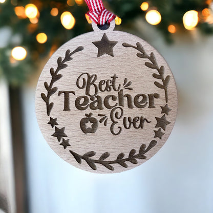 Best Teacher Christmas Bauble