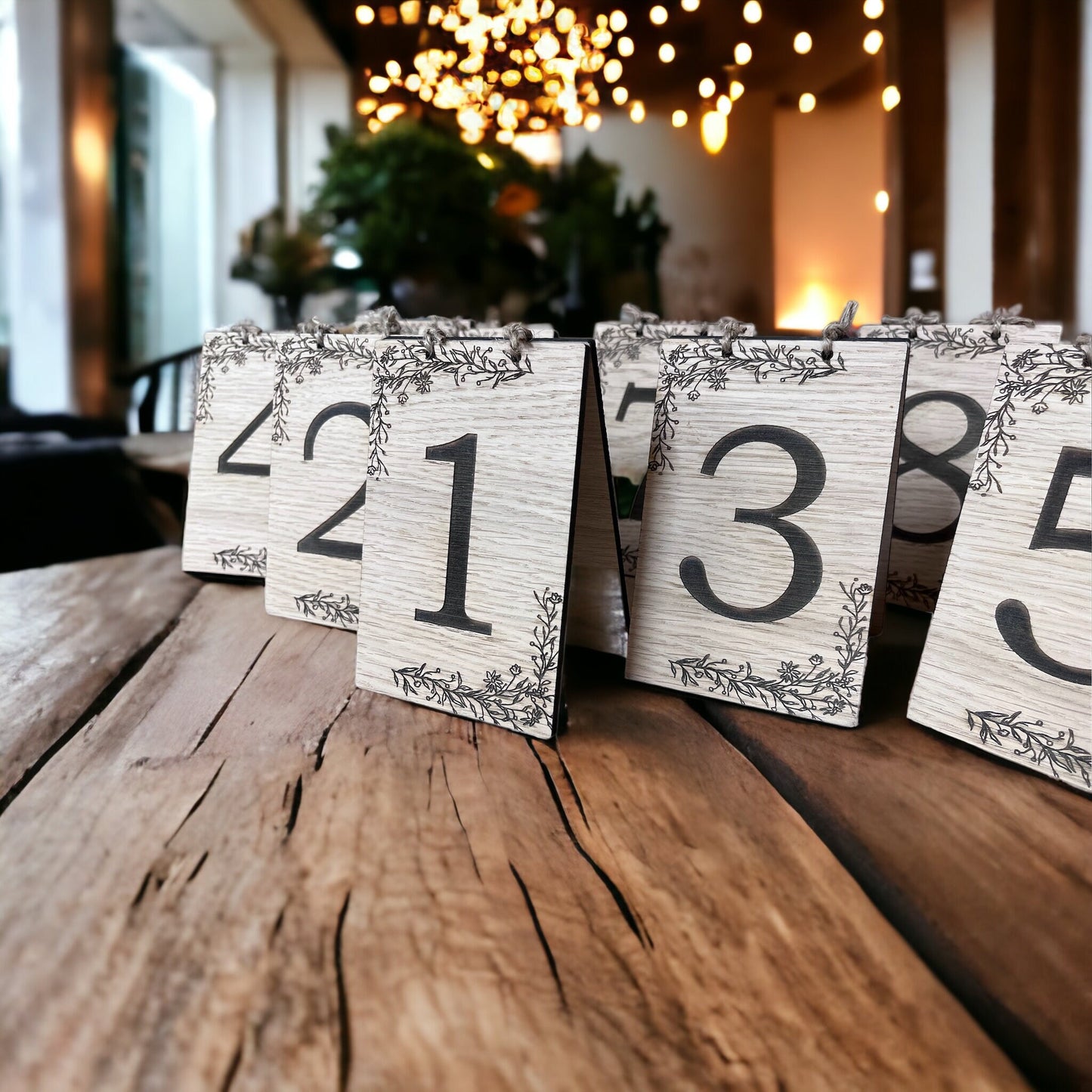 Rustic Wedding Oak Veneer Table Numbers