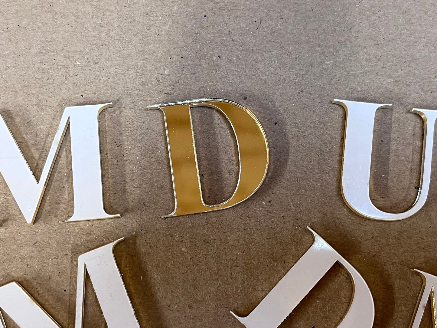 Adhesive Mirror Acrylic Gold/ Silver Letters or Numbers