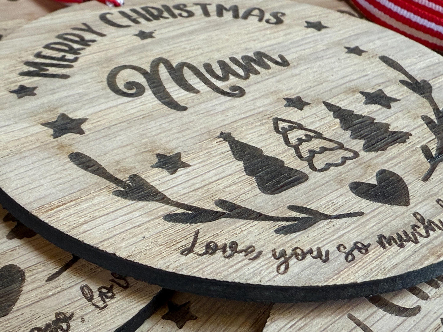 Large Mum Personalised Christmas Bauble/Christmas card alternatitive