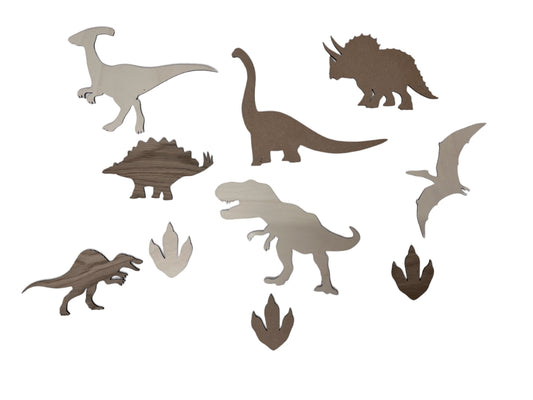 Pack of 7 wooden Dinosaurs