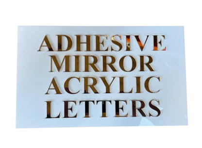Adhesive Mirror Acrylic Gold/ Silver Letters or Numbers