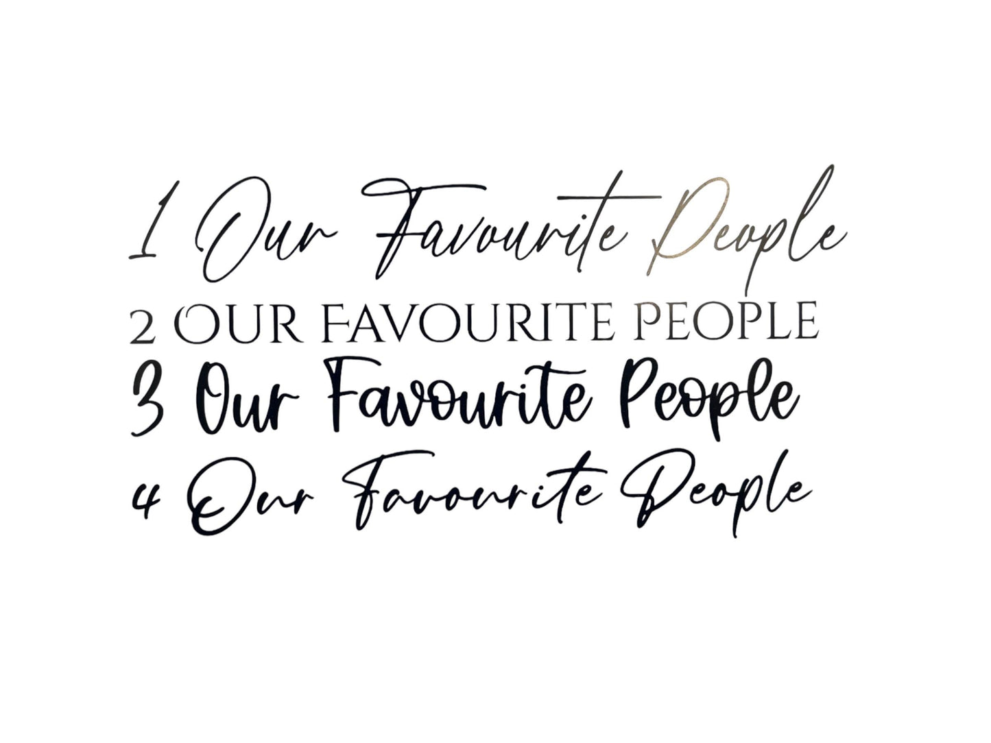 Our Favourite People Table Plan Text for DIY Wedding Signage