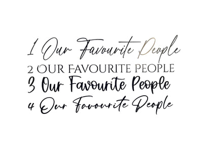 Our Favourite People Table Plan Text for DIY Wedding Signage