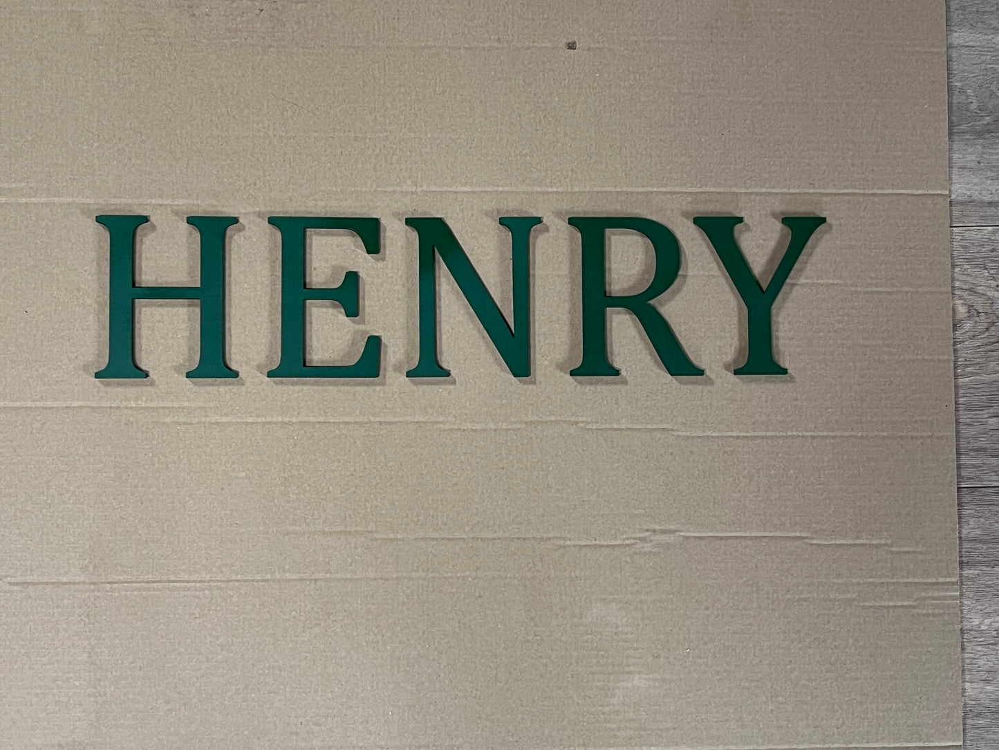 Large 10cm Wooden Toy box Name Letters With Stencil for Application and Peel Away Adhesive